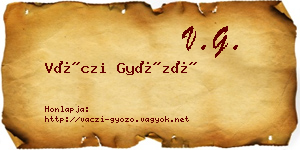 Váczi Győző névjegykártya
